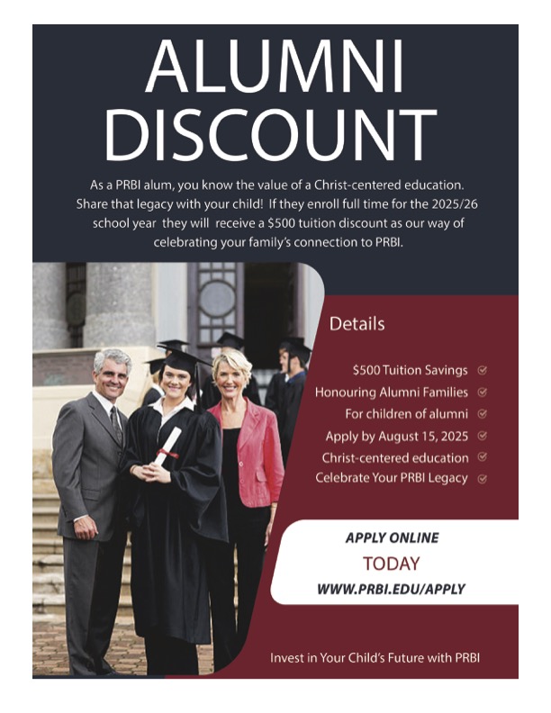 prbiAlumni Discount Poster